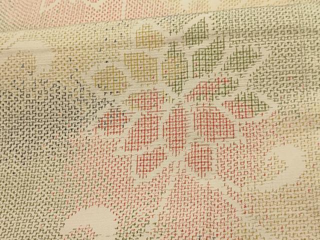 平和屋着物■上質な紬 更紗花文 正絹 逸品 AABL4314sx