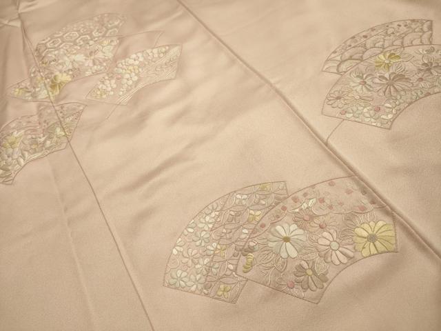平和屋着物■中国三大刺繍 相良刺繍 訪問着 地紙重ね吉祥花文 正絹 逸品 AABL4327sx