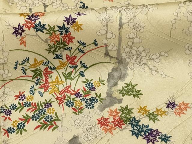 平和屋着物■上質な小紋 枝花文 正絹 逸品 AABL4333sx