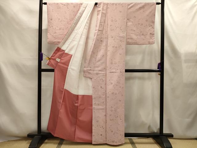 平和屋着物■小紋 草花文 洗える着物 AABL4342sx