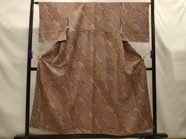 平和屋着物■上質な小紋 吉祥花文 正絹 逸品 AABL4352sx