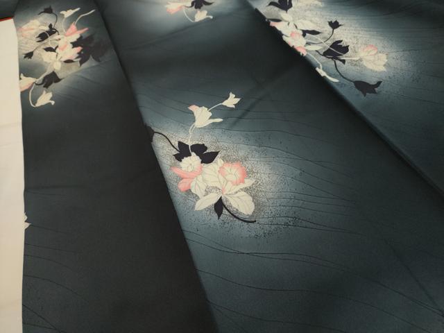 平和屋着物■上質な小紋 草花文 暈し染め 正絹 逸品 AABL4357sx