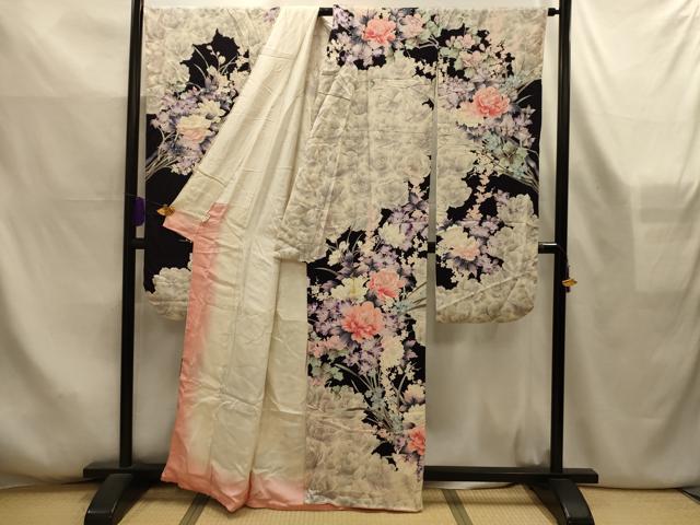 平和屋着物■豪華振袖 草花文 銀彩 やまと誂製 正絹 逸品 AABL4366sx