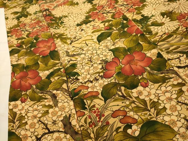 平和屋着物■上質な小紋 枝花文 正絹 逸品 AABL4373sx