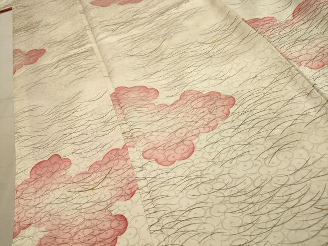 平和屋着物■上質な小紋 雲芝文 暈し染め 金彩 正絹 逸品 AABL4383sx