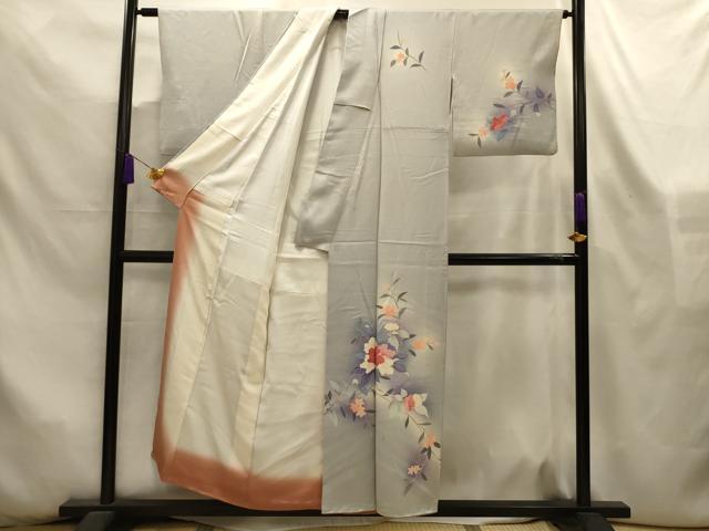 平和屋着物■訪問着 友禅 草花文 暈し染め 正絹 逸品 AABL4386sx