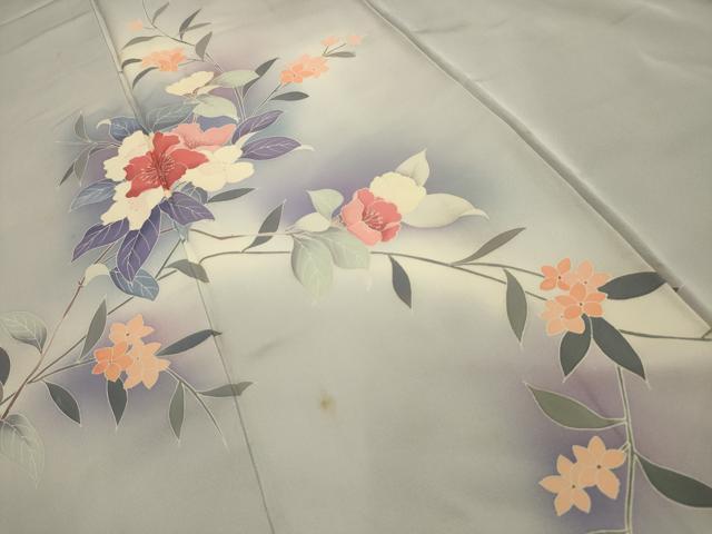 平和屋着物■訪問着 友禅 草花文 暈し染め 正絹 逸品 AABL4386sx