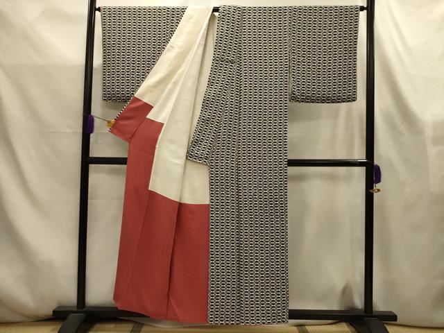 平和屋着物■上質な小紋 菱文 正絹 逸品 AABL4391sx