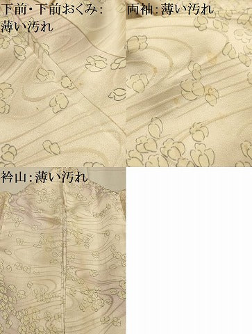 平和屋着物■上質な小紋 流水花文 暈し染め 正絹 逸品 AABL4392sx