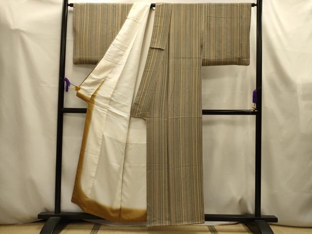 平和屋着物■上質な小紋 間道 正絹 逸品 AABL4395sx