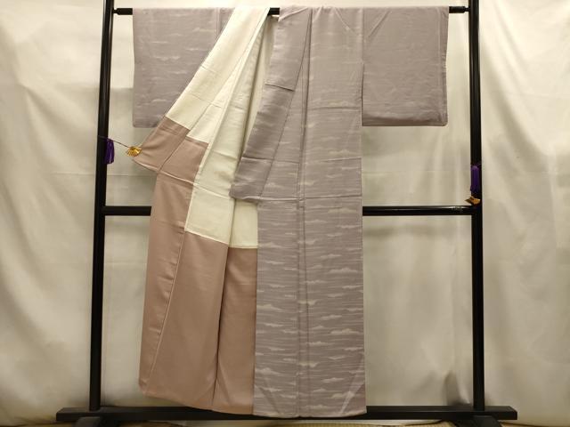 平和屋着物■お召 刺繍 雲霞文 正絹 逸品 AABL4405sx