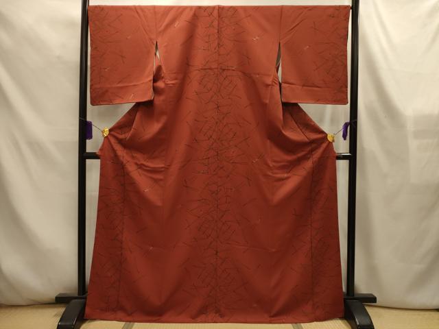 平和屋着物■上質な小紋 松葉文 金彩 正絹 逸品 AABL4417sx