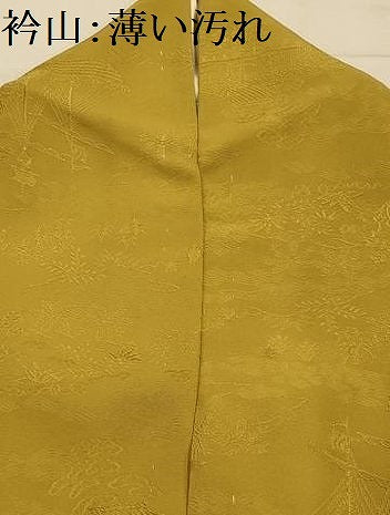 平和屋着物■上質な色無地 風景地紋 黄朽葉色 正絹 逸品 AABL4421sx
