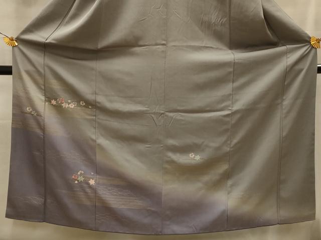 平和屋着物■訪問着 刺繍 露芝花文 暈し染め 金糸 金彩 正絹 逸品 AABL4426sx