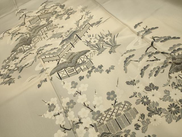 平和屋着物■訪問着 風景文 暈し染め 正絹 逸品 AABL4428sx