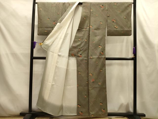 平和屋着物■上質な小紋 草花文 正絹 逸品 AABL4432sx
