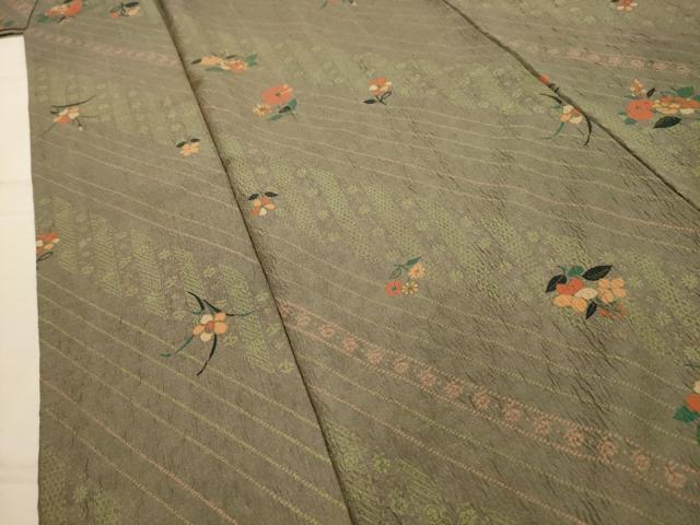 平和屋着物■上質な小紋 草花文 正絹 逸品 AABL4432sx