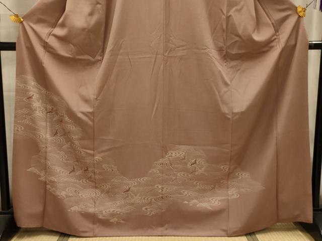 平和屋着物■江戸小紋 訪問着 飛鶴立波文 正絹 逸品 AABL4433sx