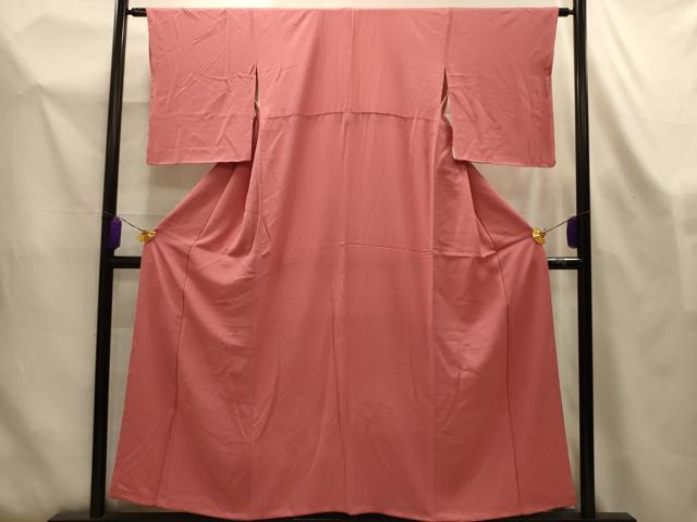 平和屋着物■色留訪問着 草花地紋 甚三紅色 正絹 逸品 AABL4444sx