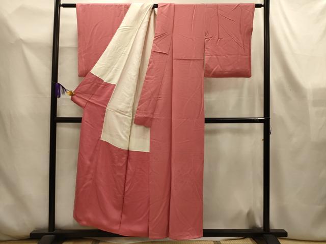 平和屋着物■色留訪問着 草花地紋 甚三紅色 正絹 逸品 AABL4444sx