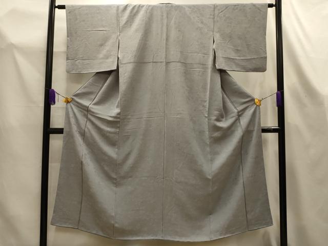 平和屋着物■上質な色無地 花唐草地紋 薄墨色 正絹 逸品 AABL4445sx