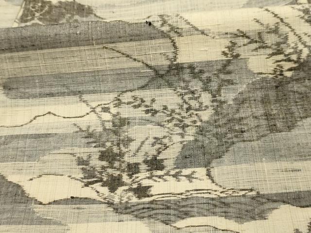 平和屋着物■上質な紬 雲取草花文 正絹 逸品 AABL4446sx