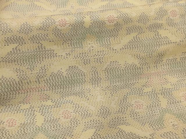 平和屋着物■上質な紬 草花文 正絹 逸品 AABL4468sx