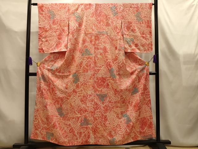 平和屋着物■上質な小紋 総絞り 重山風景文 正絹 逸品 AABL4469sx
