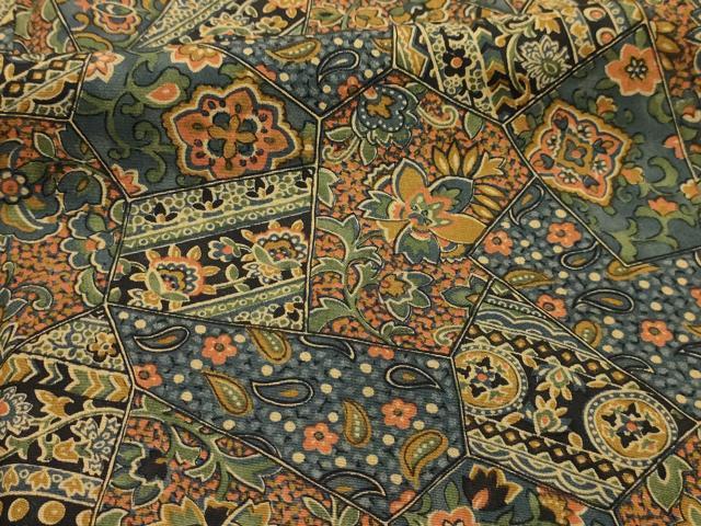 平和屋着物■上質な小紋 裂取更紗花文 正絹 逸品 AABL4473sx