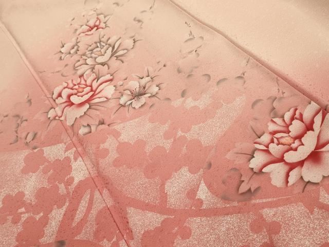 平和屋着物■訪問着 枝花文 暈し染め 正絹 逸品 AABL4474sx