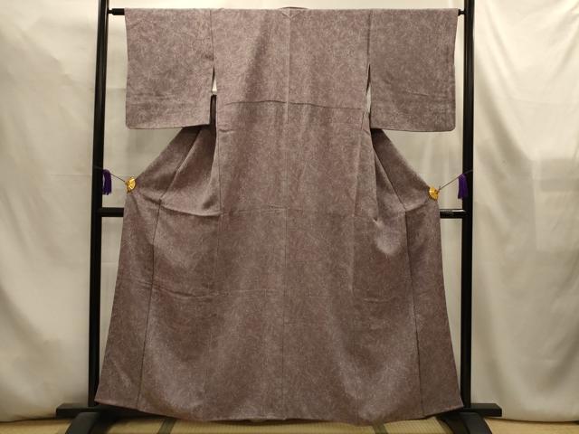 平和屋着物■上質な小紋 草花文 鬼しぼ縮緬 正絹 逸品 AABL4477sx