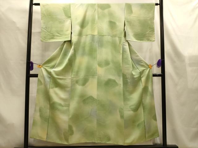 平和屋着物■上質な小紋 変わり亀甲草花文 暈し染め 正絹 逸品 AABL4484sx