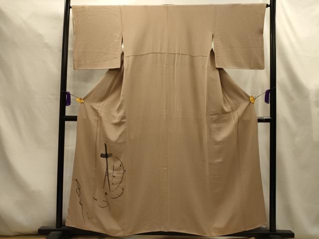 平和屋着物■色留訪問着 手描き 文字文 正絹 逸品 AABL4486sx