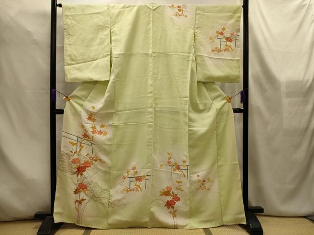 平和屋着物■訪問着 駒刺繍 草花文 暈し染め 金彩 正絹 逸品 AABL4490sx