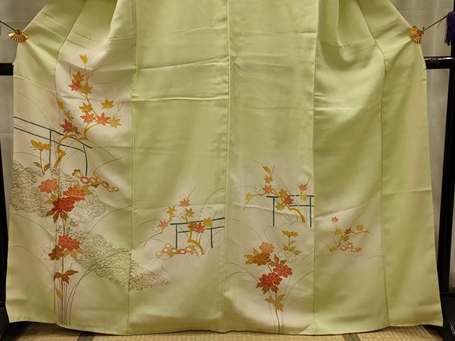 平和屋着物■訪問着 駒刺繍 草花文 暈し染め 金彩 正絹 逸品 AABL4490sx