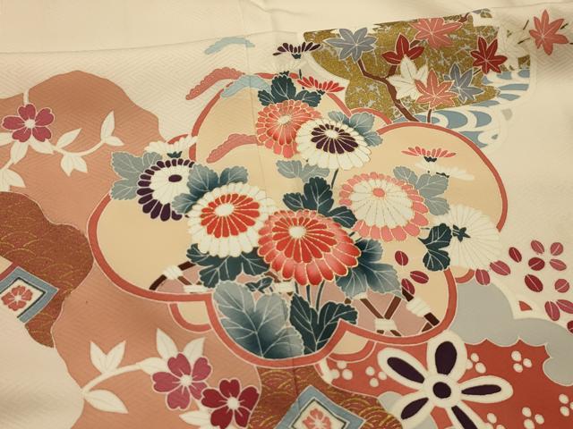 平和屋着物■訪問着 道長花文 金彩 正絹 逸品 AABL4494sx