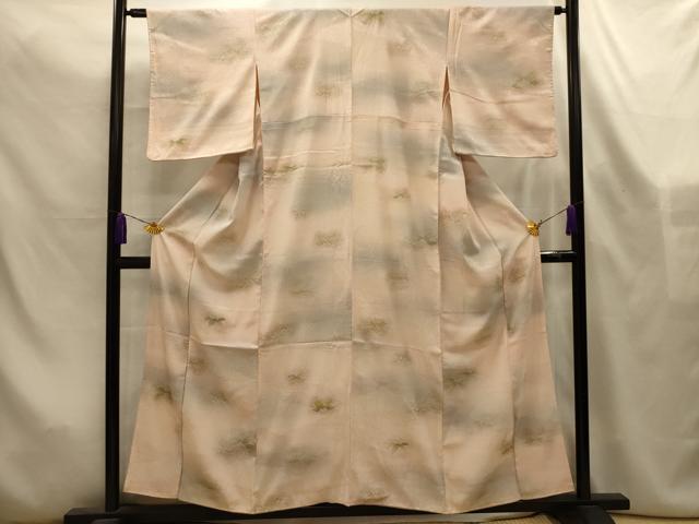 平和屋着物■上質な小紋 笹の葉文 暈し染め 金彩 正絹 逸品 AABL4499sx