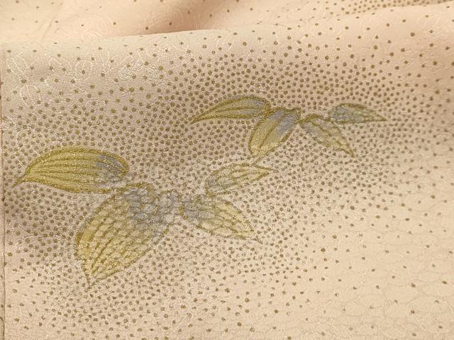 平和屋着物■上質な小紋 笹の葉文 暈し染め 金彩 正絹 逸品 AABL4499sx