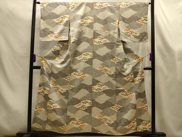 平和屋着物■上質な小紋 松皮菱花文 正絹 逸品 AABL4502sx