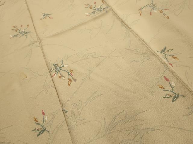 平和屋着物■上質な小紋 草花文 正絹 逸品 AABL4504sx