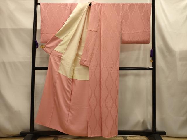 平和屋着物■上質な色無地 立涌花地紋 ときがら茶色 正絹 逸品 AABL4511sx
