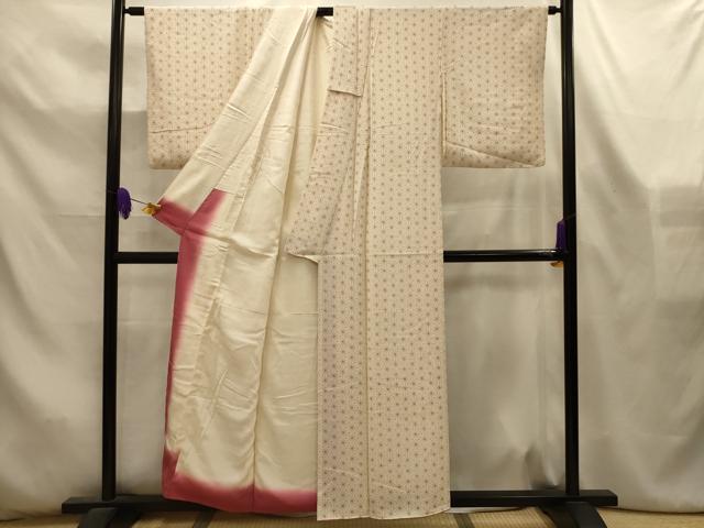 平和屋着物■上質な小紋 麻の葉文様 正絹 逸品 AABL4515sx