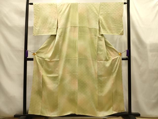 平和屋着物■上質な小紋 菊青海波地紋 暈し染め 正絹 逸品 AABL4517sx