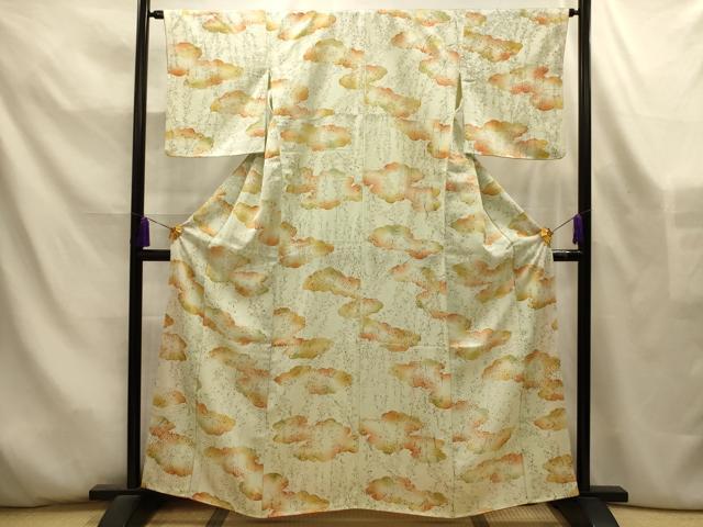 平和屋着物■上質な小紋 枝垂れ花文 暈し染め 正絹 逸品 AABL4518sx