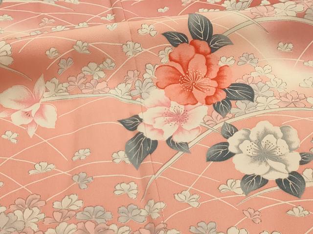平和屋着物■訪問着 芝花文 暈し染め 正絹 逸品 AABL4519sx