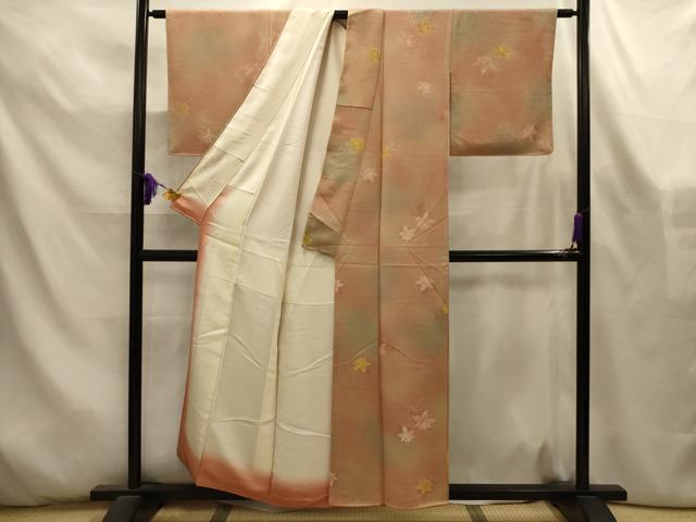 平和屋着物■上質な小紋 地紋起こし 竜田川 暈し染め 正絹 逸品 AABL4520sx