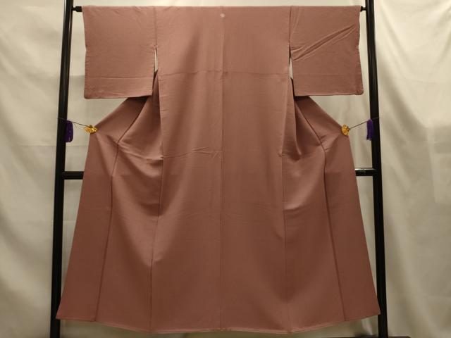 平和屋着物■上質な色無地 紋意匠 梅染色 正絹 逸品 AABL4525sx