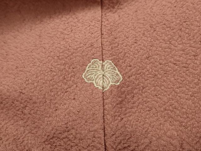 平和屋着物■上質な色無地 紋意匠 梅染色 正絹 逸品 AABL4525sx
