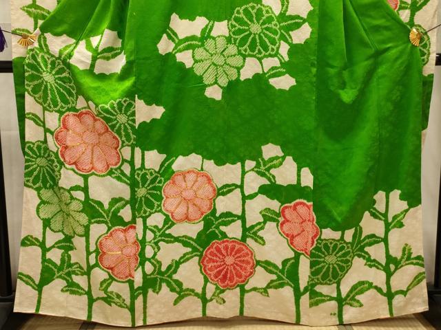 平和屋着物■豪華振袖 絞り 駒刺繍 草花文 正絹 逸品 AABL4526sx