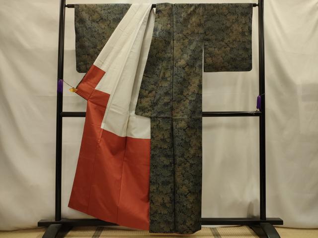 平和屋着物■本場大島紬 風景文 正絹 逸品 AABL4530sx